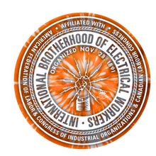 Load image into Gallery viewer, IBEW BIG ORANGE TIE DYE EMBLEM