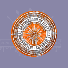 Load image into Gallery viewer, IBEW BIG ORANGE TIE DYE EMBLEM