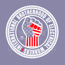 Load image into Gallery viewer, IBEW STRIPE FIST RWB