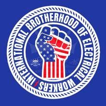 Load image into Gallery viewer, IBEW STRIPE FIST RWB
