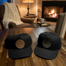 Load image into Gallery viewer, 5 panel UNISEX HAT W ENGRAVED LEATHERETTE PATCH