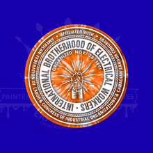 Load image into Gallery viewer, IBEW BIG ORANGE TIE DYE EMBLEM
