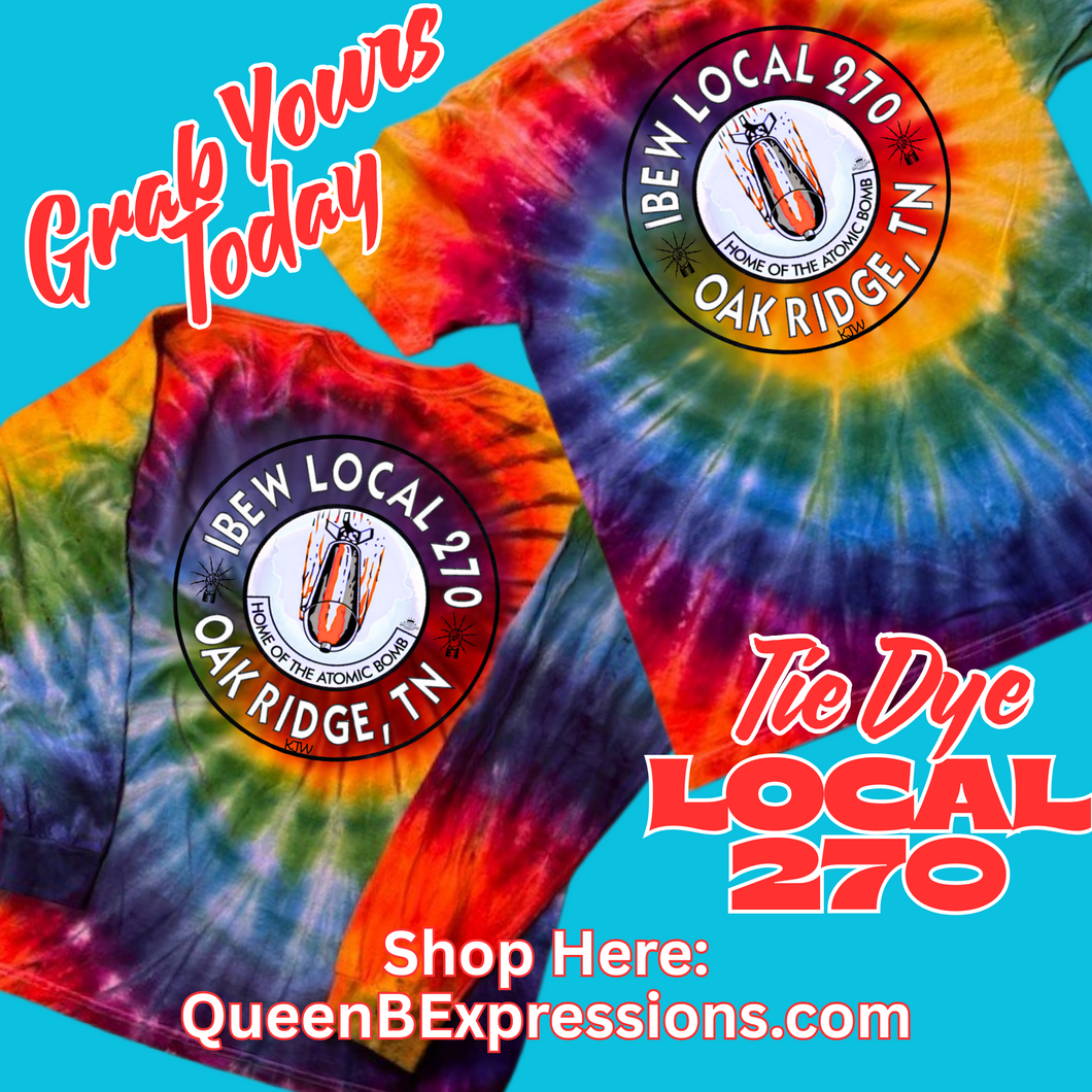 IBEW LOCAL 270 ~ SHORT SLEEVE ~ HAND TIE DYED SHIRT W/APPROPRIATE LOGO (VERY LIMTED QUANTITIES)