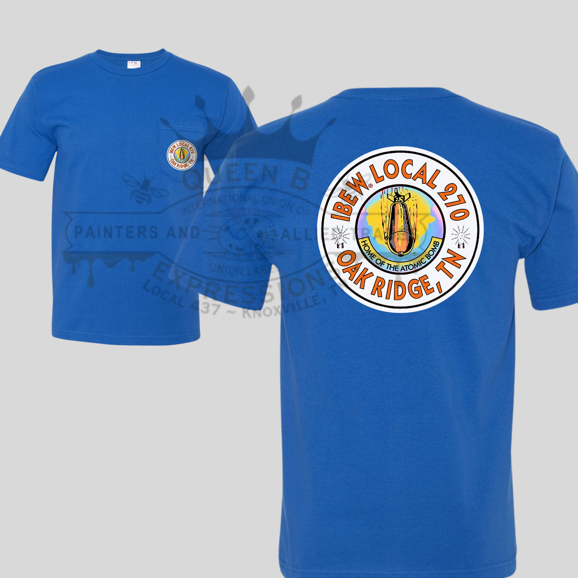 IBEW LOCAL 270 ~ B O M B ORANGE LETTERING ~ SHORT SLEEVE – Queen B 