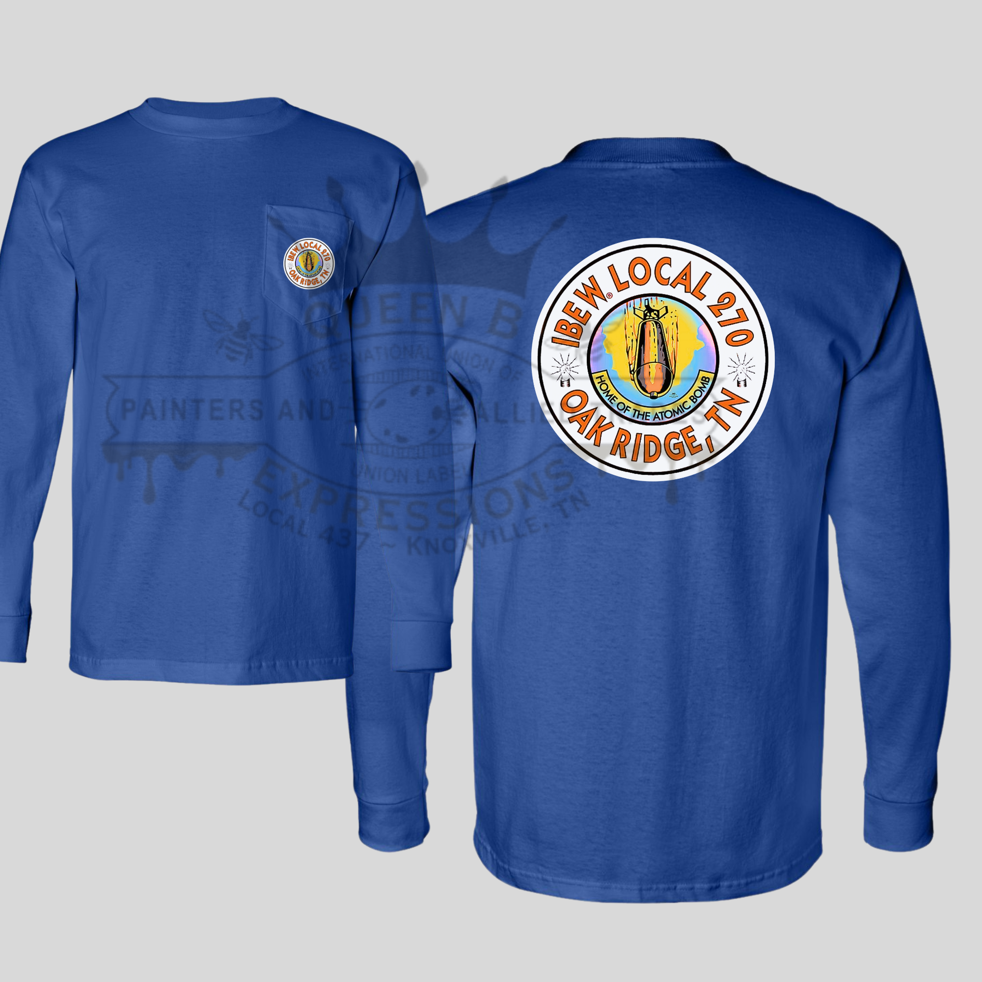 IBEW LOCAL 270 ~ B O M B ORANGE LETTERING ~ LONG SLEEVE – Queen B