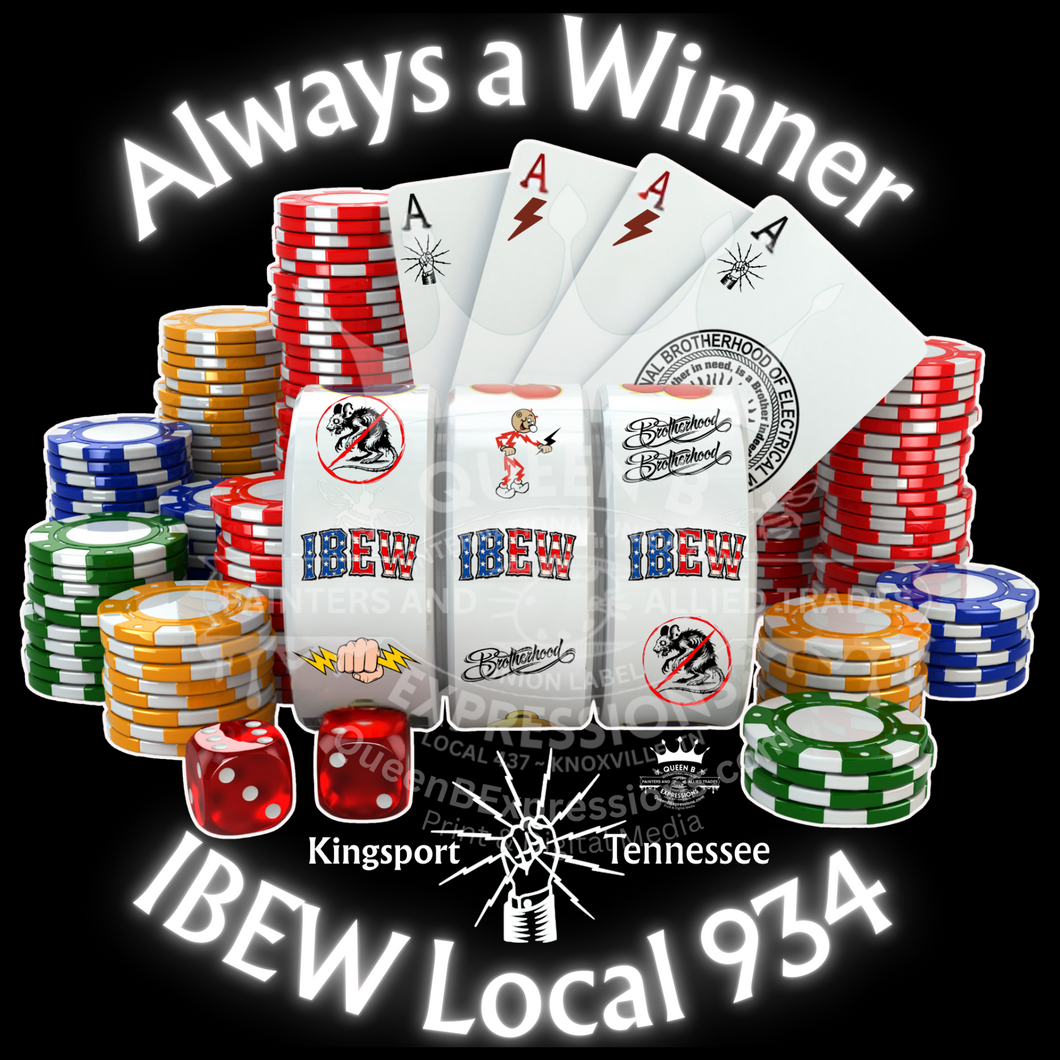 IBEW 934 ~ CASINO STYLE  ~ SHORT SLEEVE