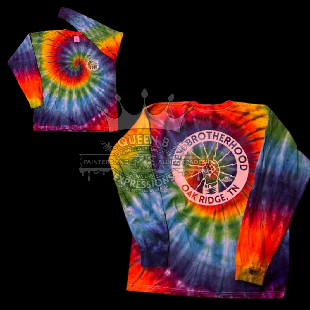 IBEW LOCAL 270 ~ LONG SLEEVE ~ HAND TIE DYED SHIRT W/WHITE OAK RIDGE 270 (VERY LIMTED QUANTITIES)